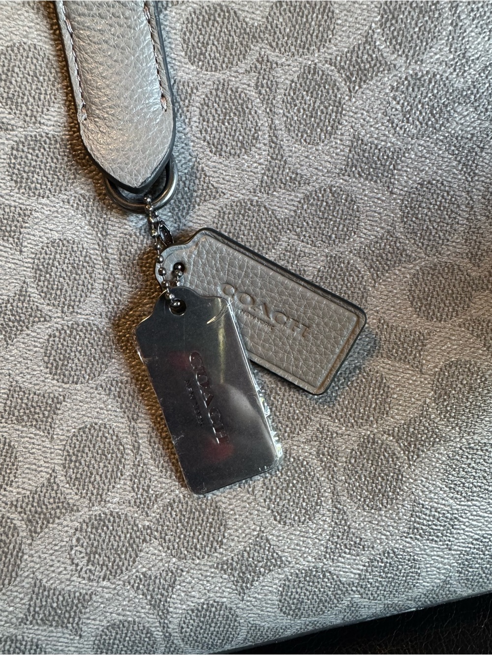 Coach Mens Signature Canvas and Leather Briefcase/Satchle in Light Gray - Picture 3 of 15